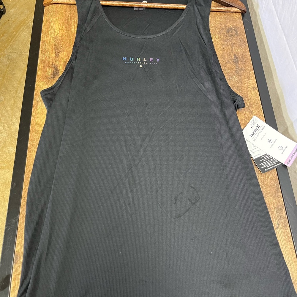 Hurley Women's Black Tank Top with Subtle Logo